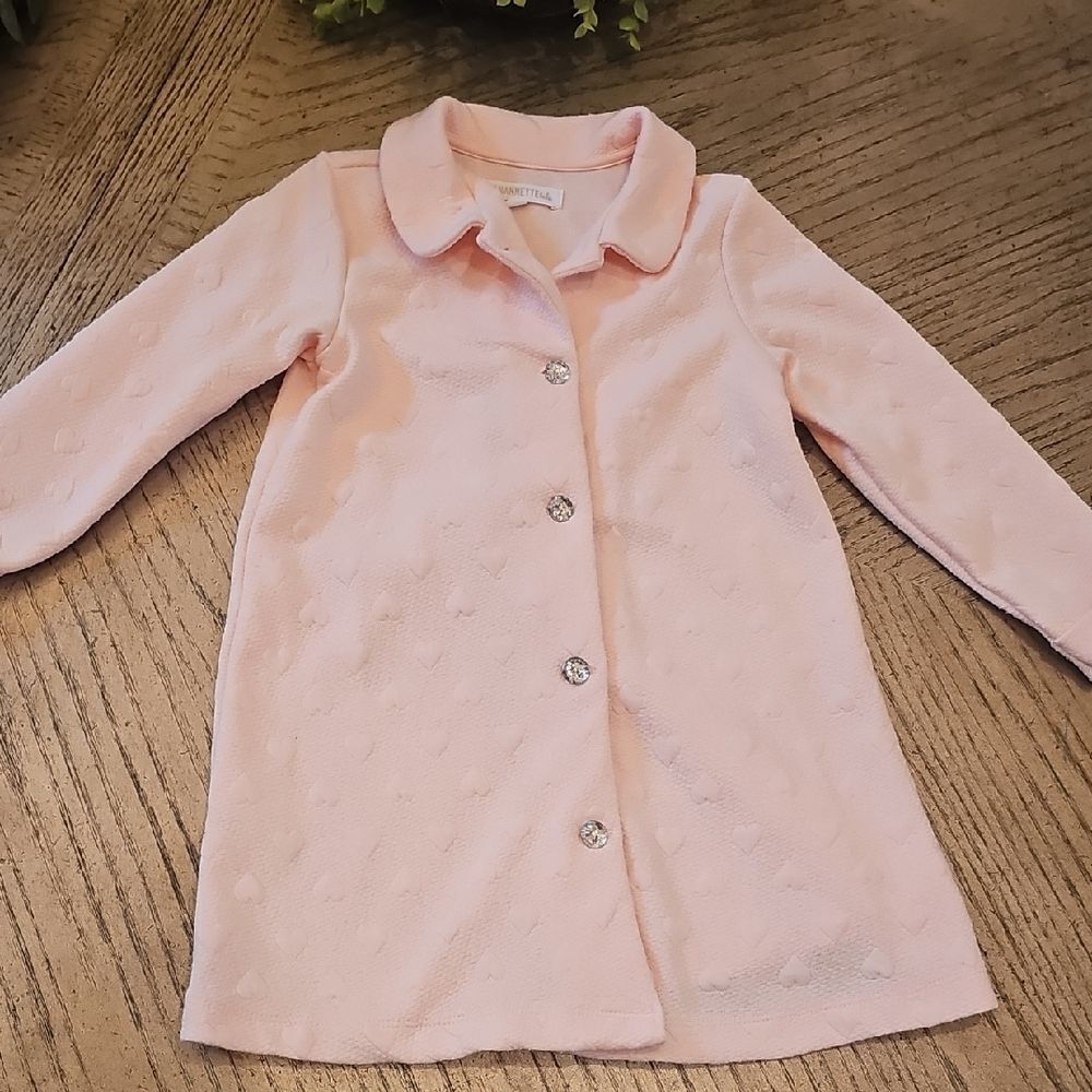 Nannette Light Pink Heart Pea Coat Size 4